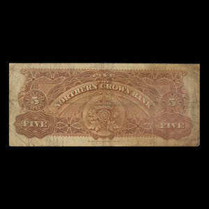 Canada, Northern Crown Bank, 5 dollars : 2 juillet 1914