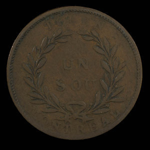 Canada, inconnu, 1 sou : 1838