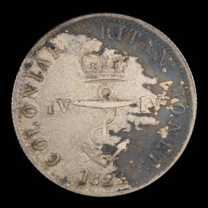 Grande-Bretagne, George IV, 1/4 dollar : 1822