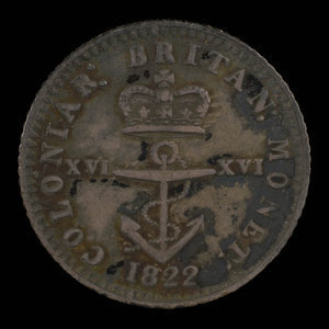 Grande-Bretagne, George IV, 1/16 dollar : 1822