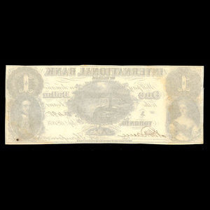 Canada, International Bank of Canada, 1 dollar : 15 septembre 1858