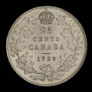 Canada, Georges V, 25 cents : 1929