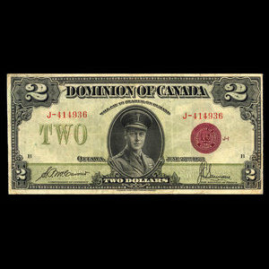 Canada, Dominion du Canada, 2 dollars : 23 juin 1923