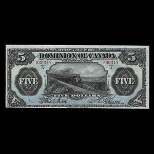 Canada, Dominion du Canada, 5 dollars : 1 mai 1912