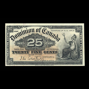 Canada, Dominion du Canada, 25 cents : 2 janvier 1900