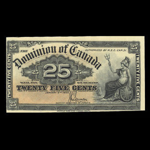 Canada, Dominion du Canada, 25 cents : 2 janvier 1900