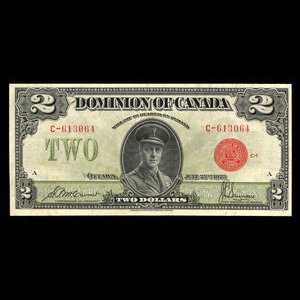 Canada, Dominion du Canada, 2 dollars : 23 juin 1923