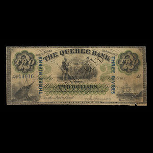 Canada, Banque de Québec, 2 dollars : 2 janvier 1863