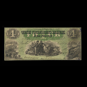 Canada, Banque de Québec, 4 dollars : 2 janvier 1859