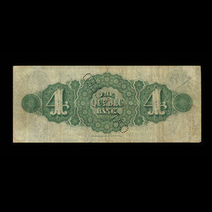 Canada, Banque de Québec, 4 dollars : 2 janvier 1873