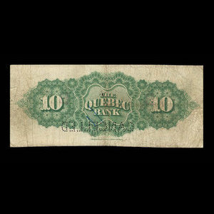 Canada, Banque de Québec, 10 dollars : 3 janvier 1888