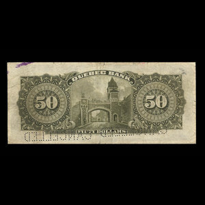 Canada, Banque de Québec, 50 dollars : 3 janvier 1898