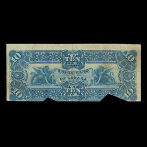 Canada, Union Bank of Canada (The), 10 dollars : 2 août 1886