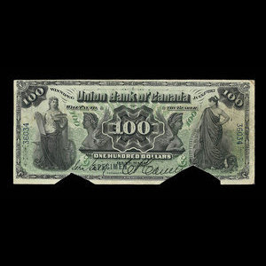 Canada, Union Bank of Canada (The), 100 dollars : 1 juillet 1912