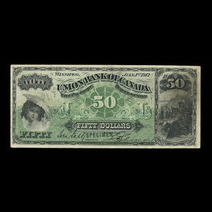 Canada, Union Bank of Canada (The), 50 dollars : 1 juillet 1912