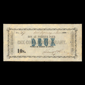 Canada, William Price & Fils, 10 shillings : 1 novembre 1848