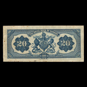 Guyane britannique, Banque Royale du Canada, 20 dollars : 2 janvier 1913