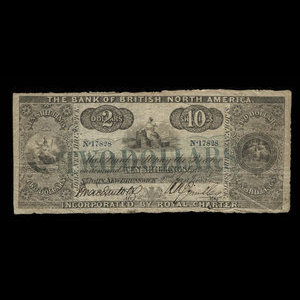 Canada, Bank of British North America, 2 dollars : 2 janvier 1854