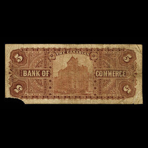 Canada, Canadian Bank of Commerce, 5 dollars : 2 janvier 1888