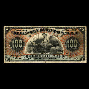 Canada, Canadian Bank of Commerce, 100 dollars : 1 mai 1912