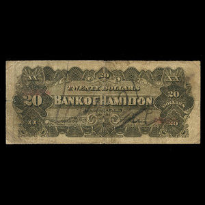 Canada, Bank of Hamilton, 20 dollars : 2 janvier 1904