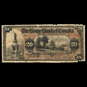 Canada, Home Bank of Canada, 20 dollars : 1 mars 1920