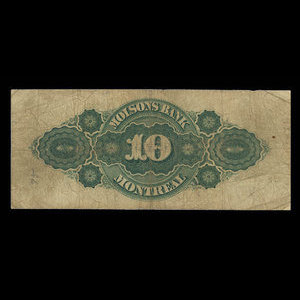 Canada, Molsons Bank, 10 dollars : 2 juillet 1890