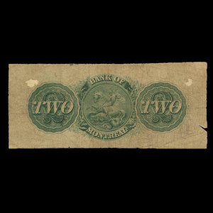 Canada, Banque de Montréal, 2 dollars : 3 janvier 1859