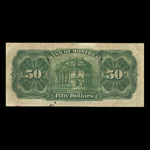 Canada, Banque de Montréal, 50 dollars : 3 septembre 1912