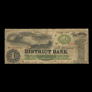 Canada, Niagara District Bank, 1 dollar : 2 janvier 1862