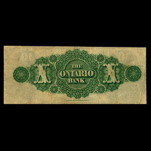 Canada, Ontario Bank, 10 dollars : 1 novembre 1870