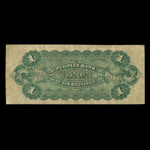 Canada, Peoples Bank of New Brunswick, 1 dollar : 2 janvier 1885