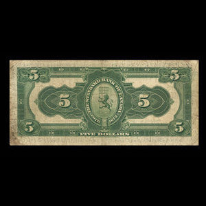 Canada, Standard Bank of Canada, 5 dollars : 2 janvier 1914