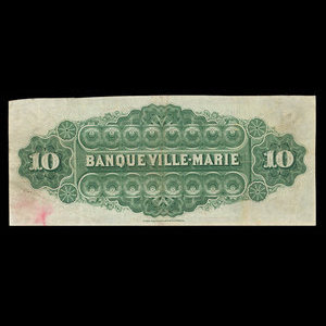 Canada, Banque Ville-Marie, 10 dollars : 2 janvier 1889