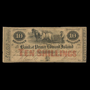 Canada, Bank of Prince Edward Island, 10 shillings : 2 janvier 1860