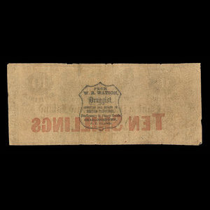 Canada, Bank of Prince Edward Island, 10 shillings : 2 janvier 1860