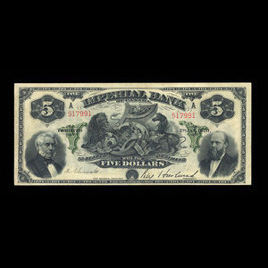 Canada, Imperial Bank of Canada, 5 dollars : 2 janvier 1920