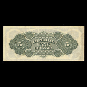 Canada, Imperial Bank of Canada, 5 dollars : 2 janvier 1920