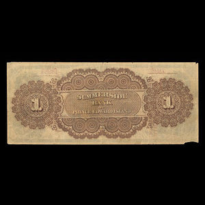 Canada, Summerside Bank of Prince Edward Island, 1 dollar : 1 février 1872