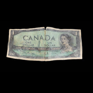 Canada, Banque du Canada, 1 dollar : 1954