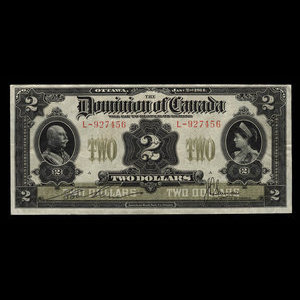 Canada, Dominion du Canada, 2 dollars : 2 janvier 1914