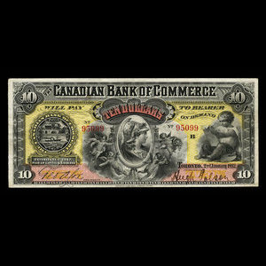 Canada, Canadian Bank of Commerce, 10 dollars : 2 janvier 1892