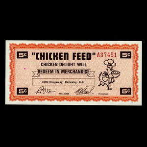 Canada, Chicken Delight, 5 cents : 1970