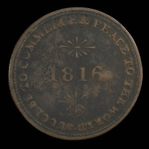 Canada, inconnu, 1/2 penny : 1816