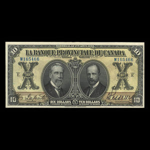 Canada, Banque Provinciale du Canada, 10 dollars : 1 août 1928