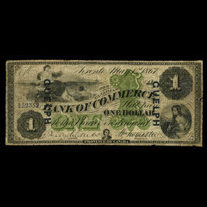 Canada, Canadian Bank of Commerce, 1 dollar : 1 mai 1867