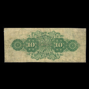 Canada, Metropolitan Bank, 10 dollars : 1 mai 1872