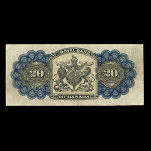 Canada, Banque Royale du Canada, 20 dollars : 2 janvier 1909