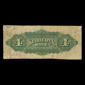 Canada, Stadacona Bank, 4 dollars : 2 avril 1874