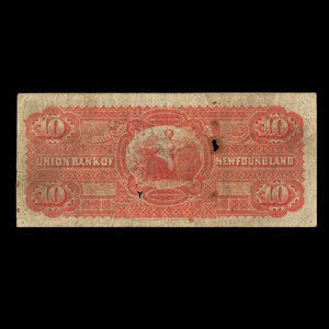 Canada, Union Bank of Newfoundland, 10 dollars : 1 mai 1889